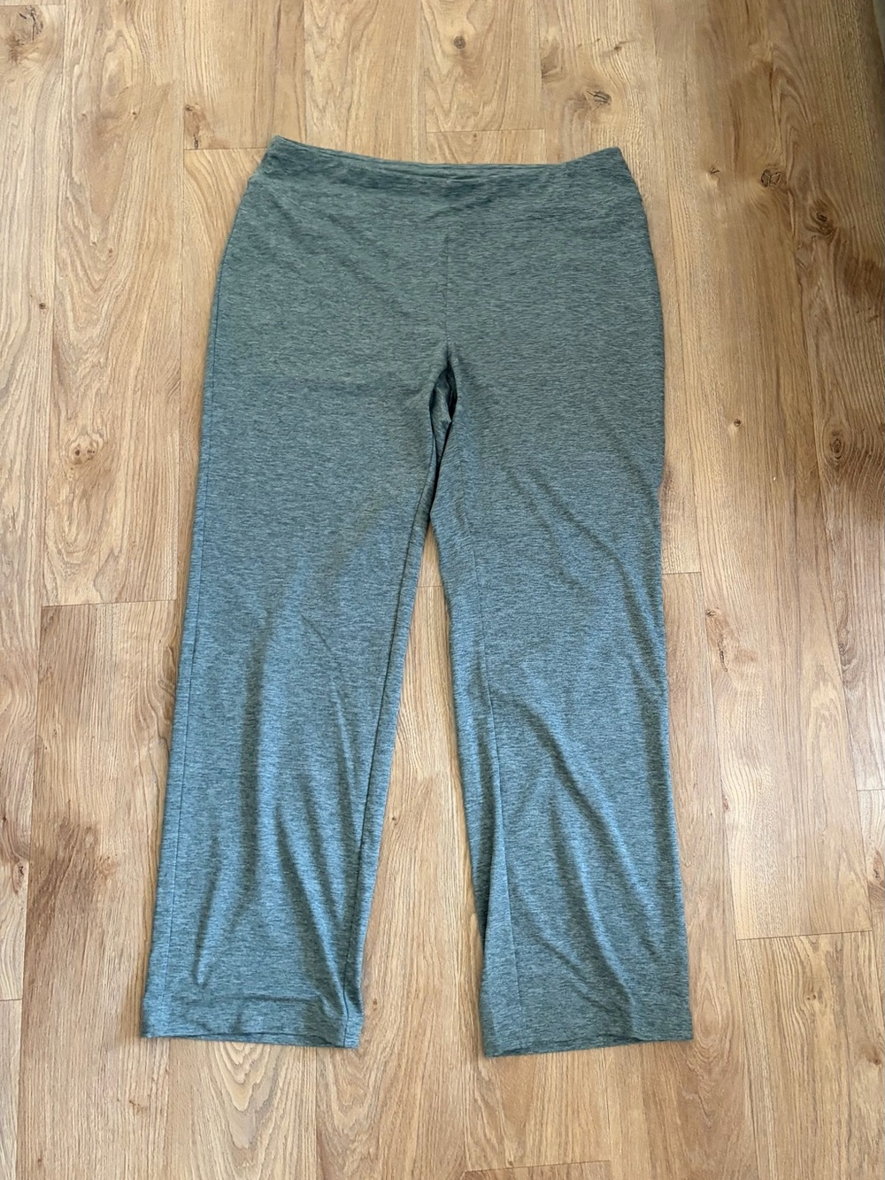 J. Jill FIT Supreme Stretch Straight Leg Pants Heather Grn Pull-On Loungewear L